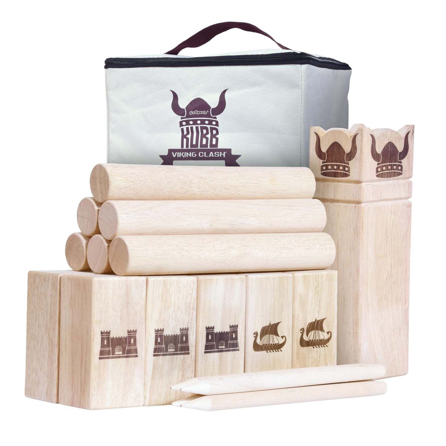 Kubb Viking Lawn Game Set for Kids and Adults
