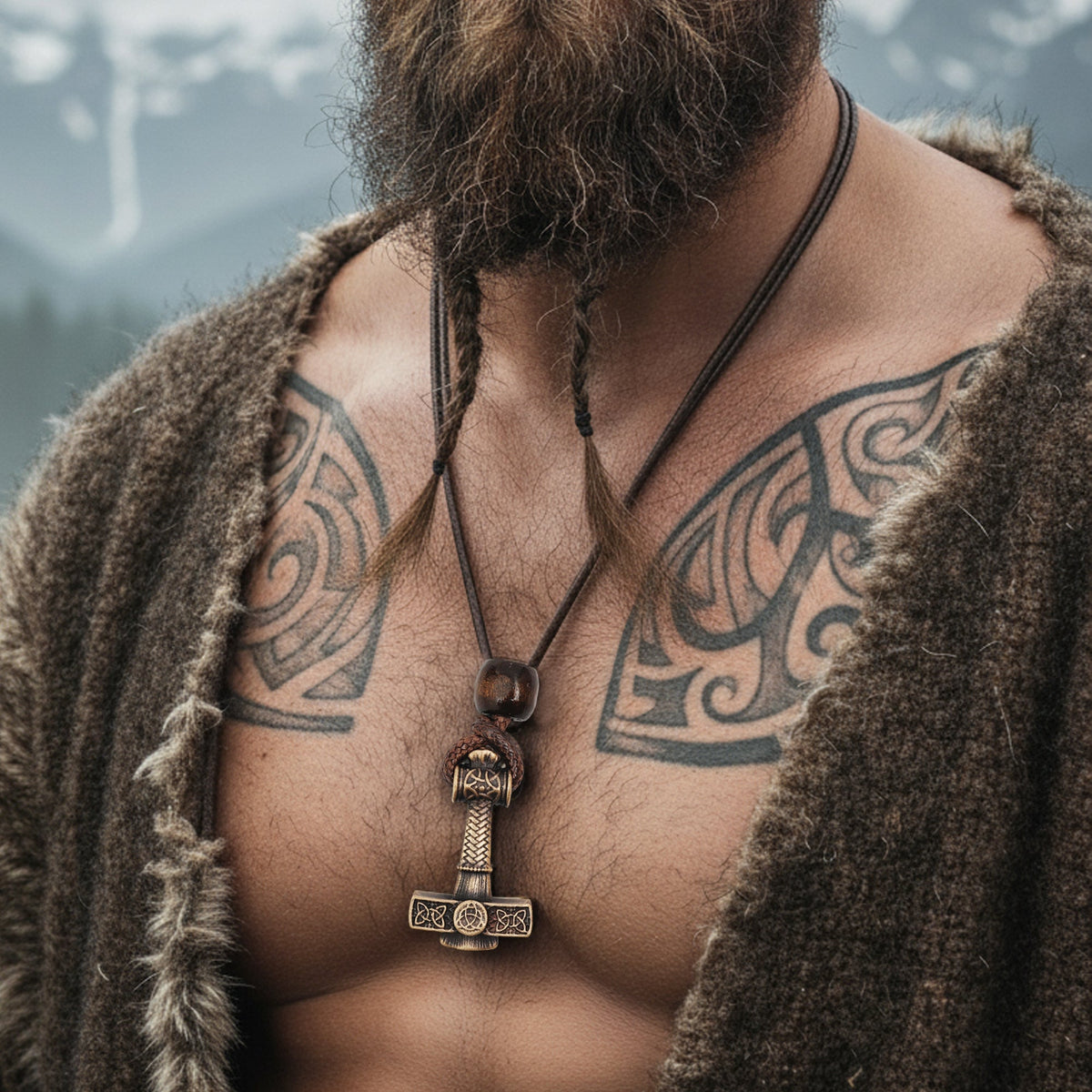 Thor's Hammer pendant, connected to Norse Yule Goat mythology