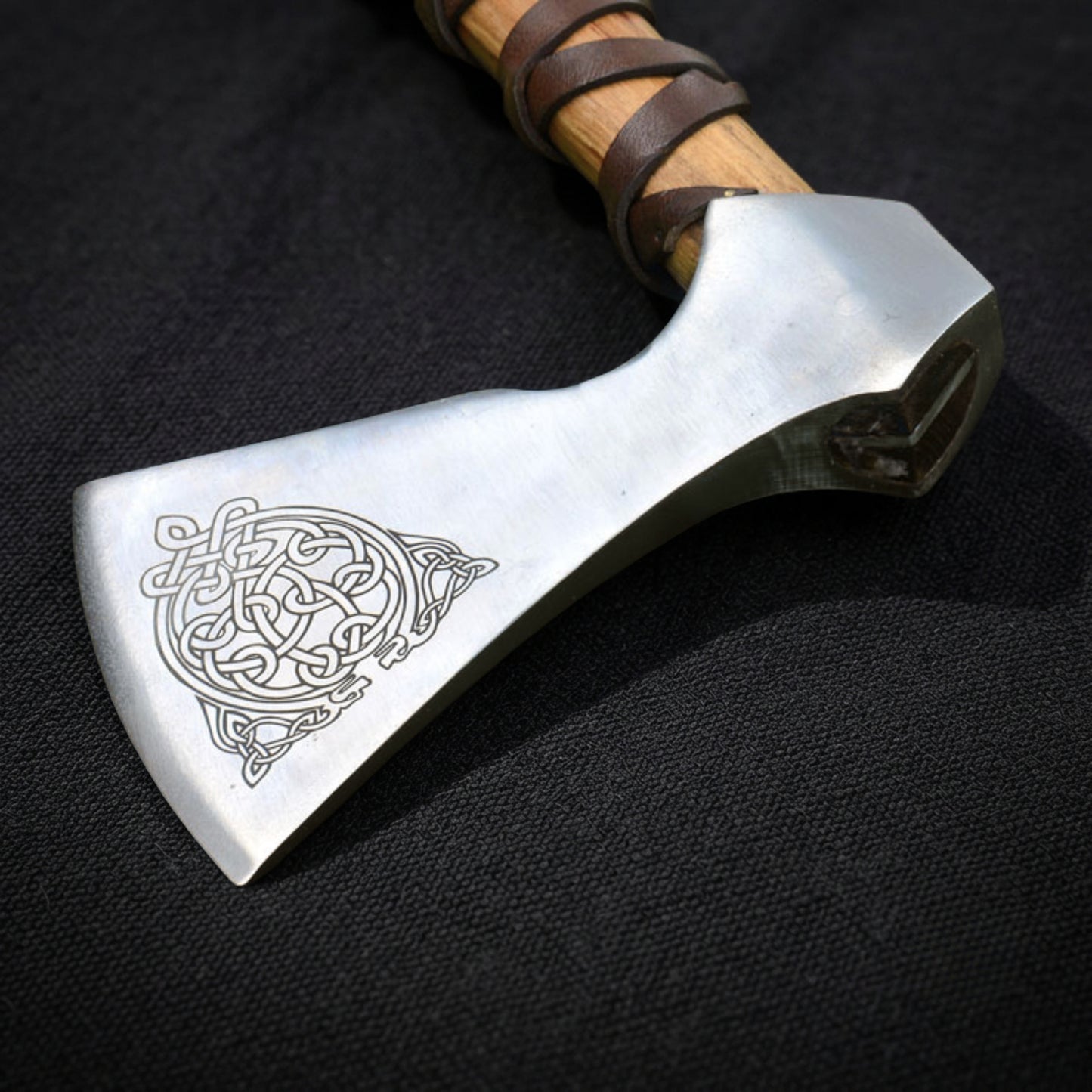 Viking Type F Axe with Etched Norse Design