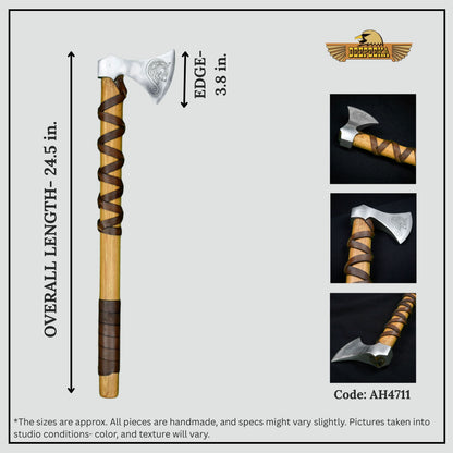 Viking Type G Axe with Etched Norse Design