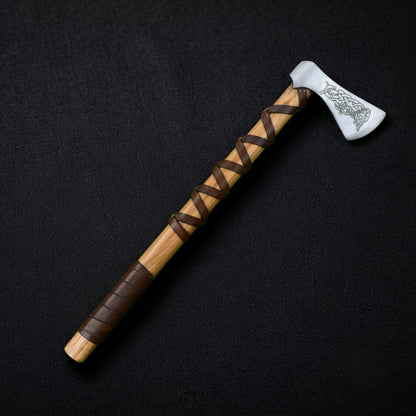 Viking Type L Axe with Etched Norse Design