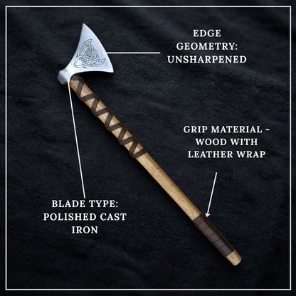 Viking Type M Axe with Etched Norse Design (Dane Axe)