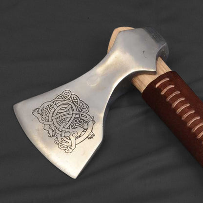 Viking Type E Axe with Etched Norse Design