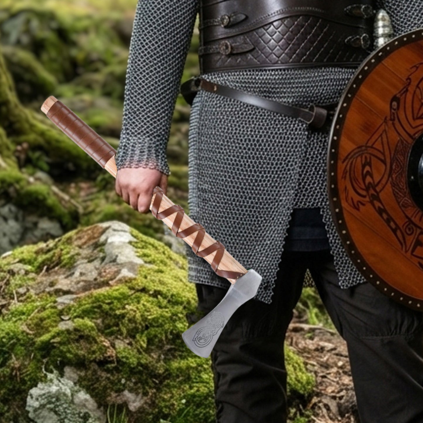 Petersen Type A Viking Axe – Etched Urnes Beast