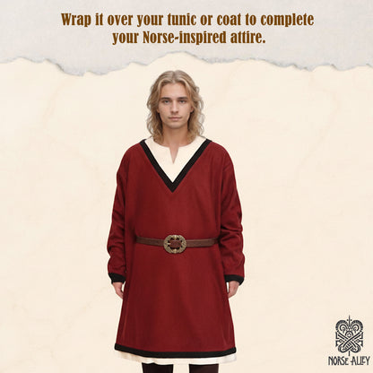 Norse Alley The Drakkar Belt – Viking-Inspired Leather Belt with Dragon Buckle