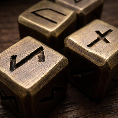 Viking Brass Dice (Set of 4)