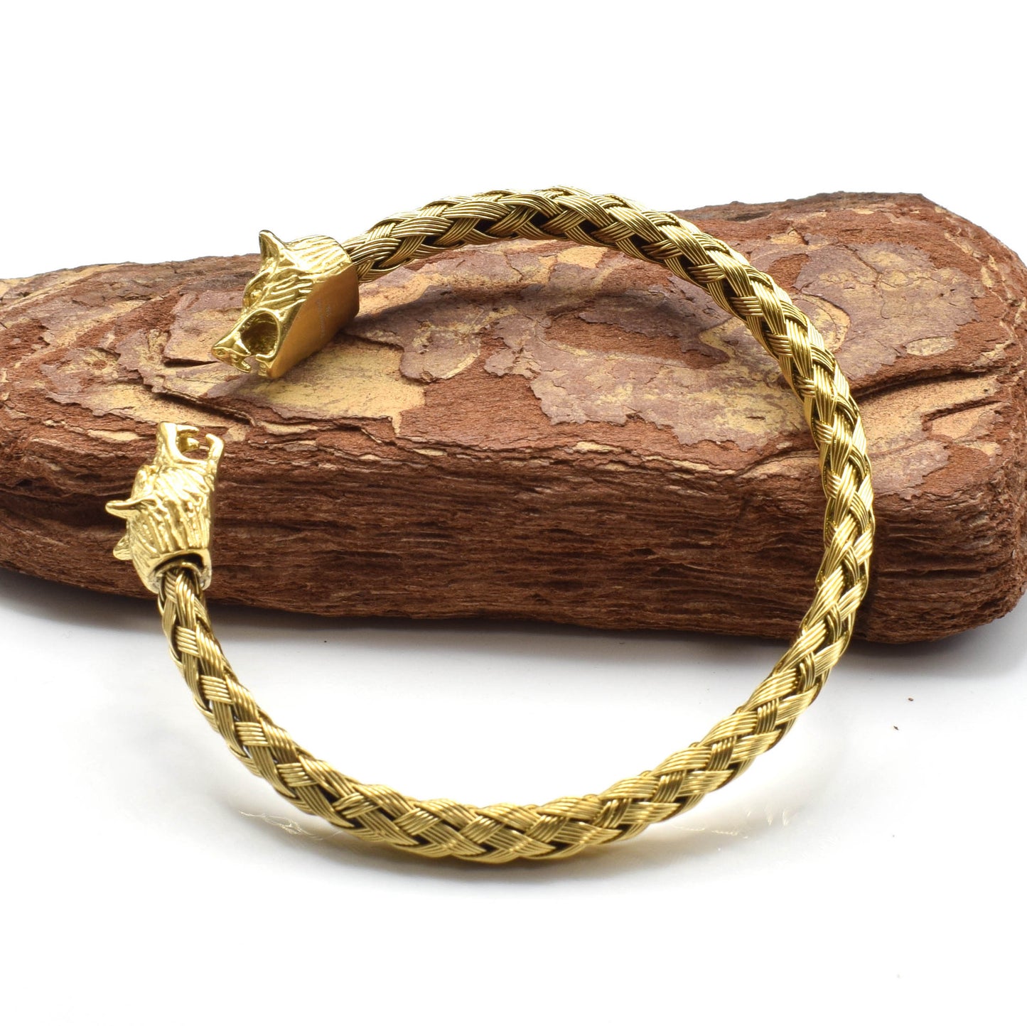 Viking Wolf Head Braided Bracelet