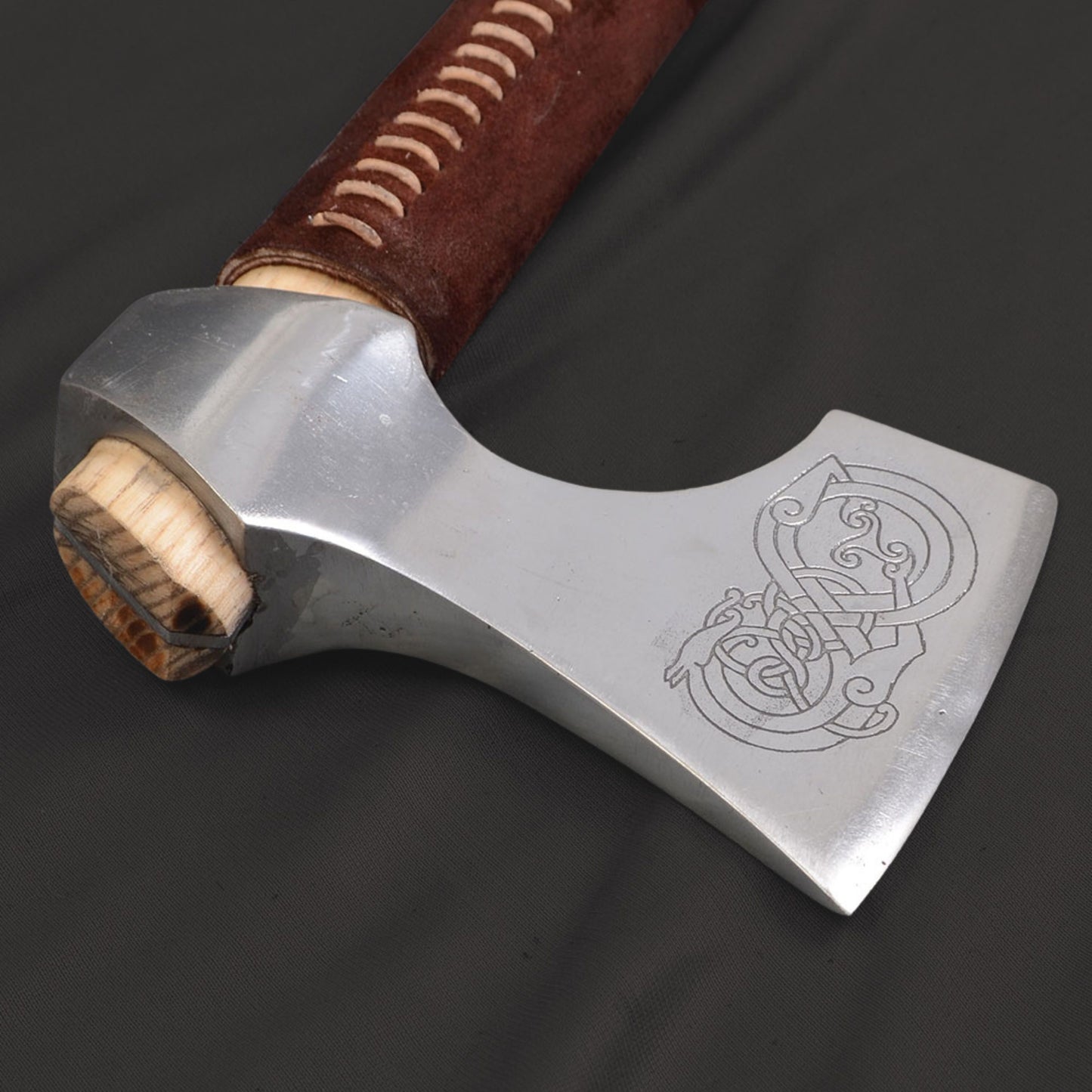 Viking Type D Axe with Etched Norse Design