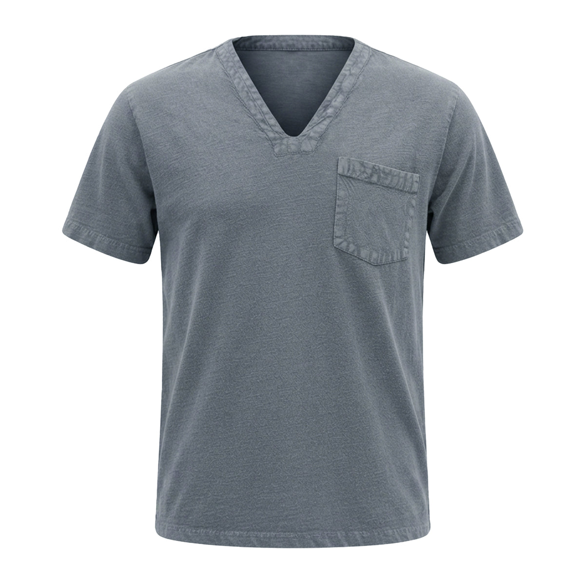 Medieval Short Sleeve Tunic, Grey Cotton Viking Shirt, V Neck Historical Clothing, Renaissance LARP Reenactment Top