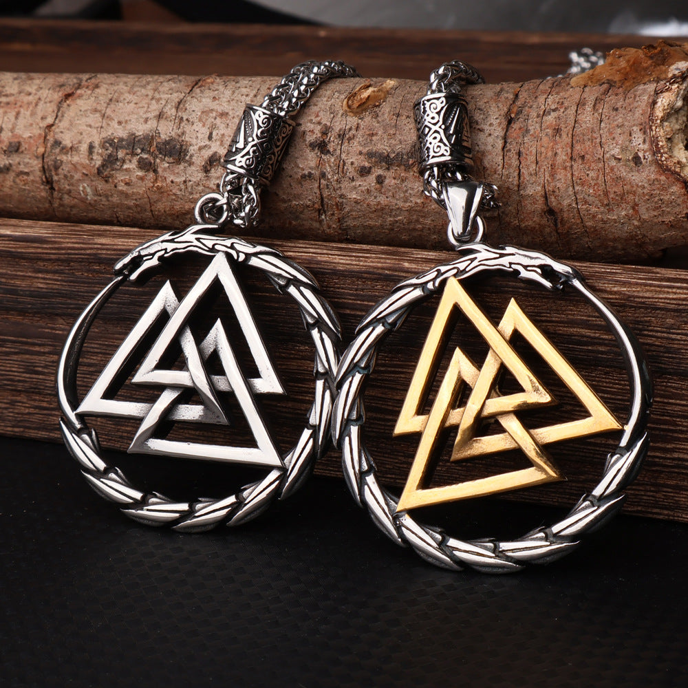 Viking Rune Snake Pendant Necklace