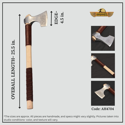 Viking Type D Axe with Etched Norse Design