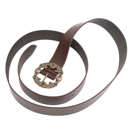 Norse Alley The Drakkar Belt – Viking-Inspired Leather Belt with Dragon Buckle