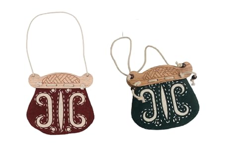 Norse Alley Gokstad Coin Pouch - Viking Inspired Bag Pack of 2 (Green and Brown)