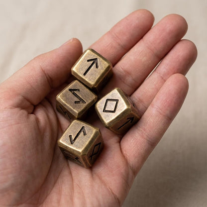 Viking Brass Dice (Set of 4)