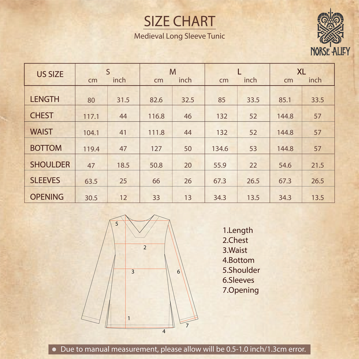 Grey medieval V-neck cotton tunic – view 8