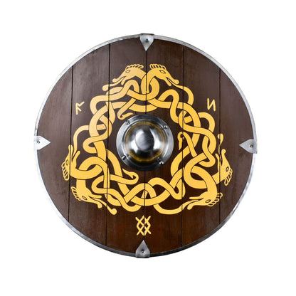 Deepeeka – Viking Shield with Norse Serpent Knotwork-  Jörmungandr