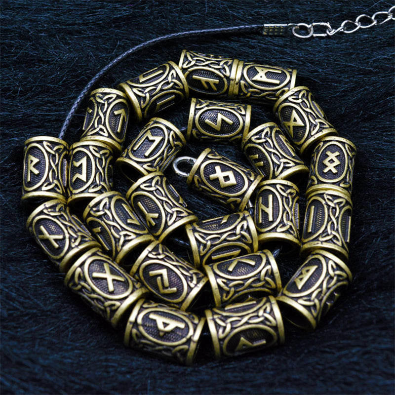 Viking Rune Beard Beads, Set of 24