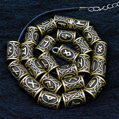Viking Rune Beard Beads, Set of 24