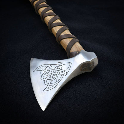 Viking Type M Axe with Etched Norse Design (Dane Axe)