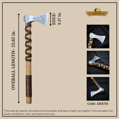 Viking Type K Axe with Etched Norse Design