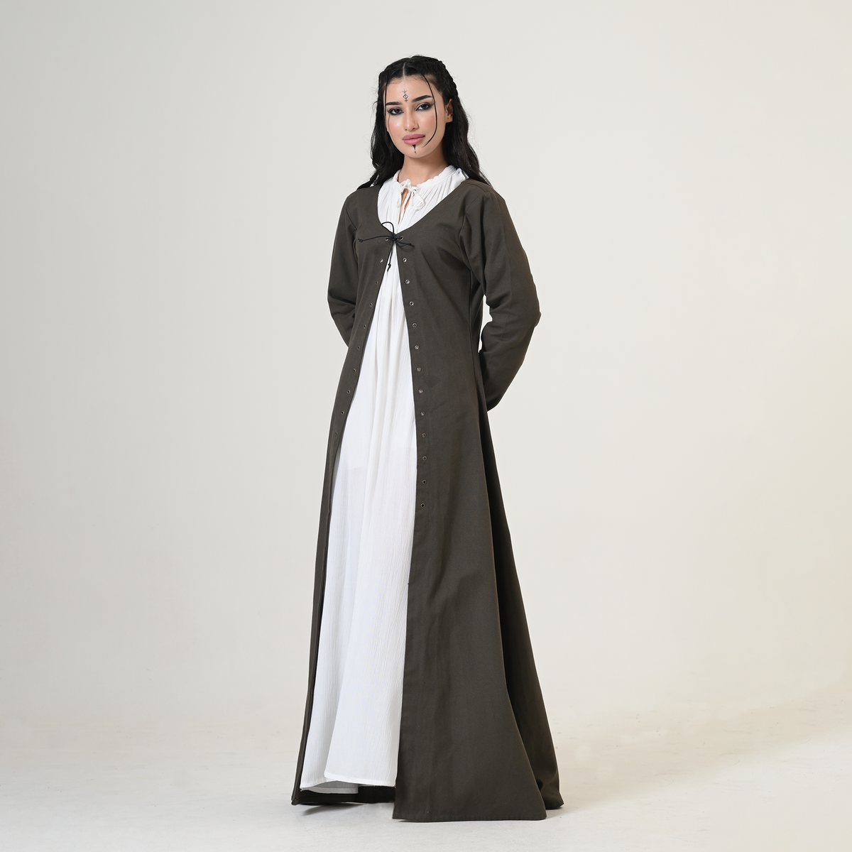 Dual Tie-Up Medieval Dress, Convertible Renaissance Gown, Lace Up LARP Costume, Historical Reenactment Dress, Fantasy Cosplay