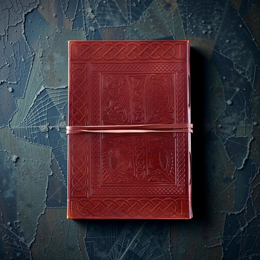 Celtic Journal Diary – Vintage Hardcover Notebook with Celtic Knot Design, Unlined Plain Pages for Writing, Sketching, or Drawing