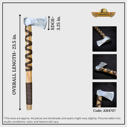 Viking Type K Axe with Etched Norse Wolf Design