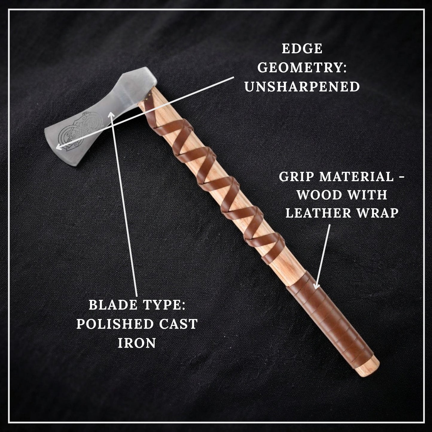Petersen Type A Viking Axe – Etched Urnes Beast