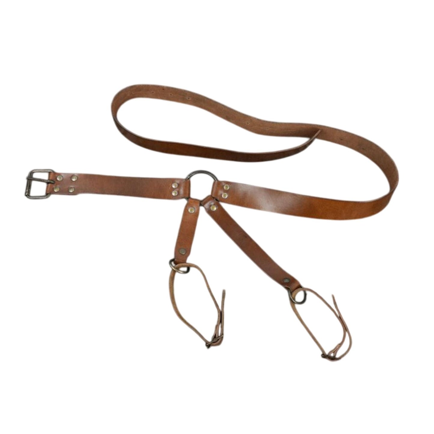 Medieval Hanging Sword Belt – Adjustable Brown Leather Scabbard Hanger