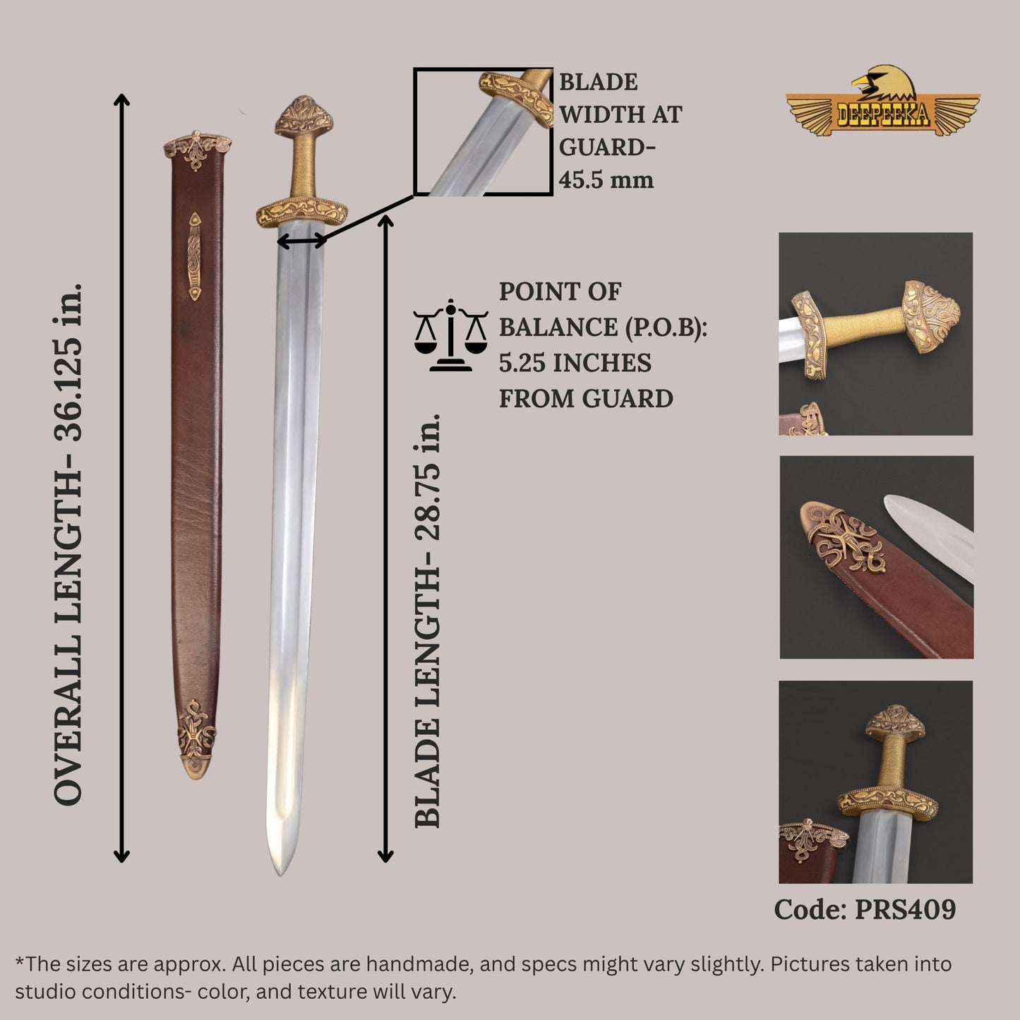 Primus Dyback Viking Sword – Brass Hilt (Sweden, 10th–11th Century)