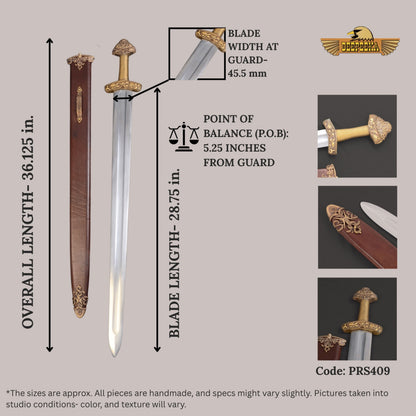 Primus Dyback Viking Sword – Brass Hilt (Sweden, 10th–11th Century)