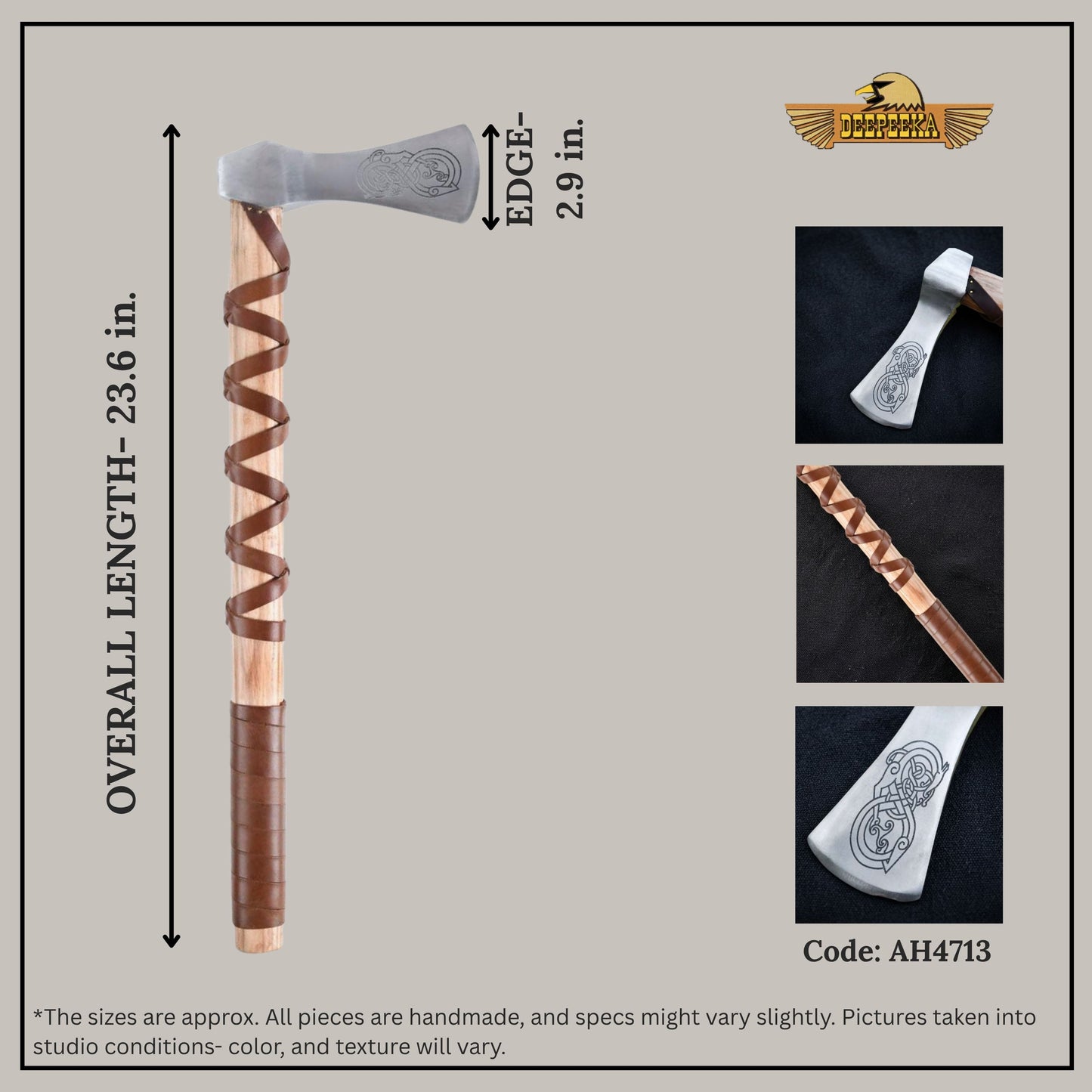 Petersen Type A Viking Axe – Etched Urnes Beast